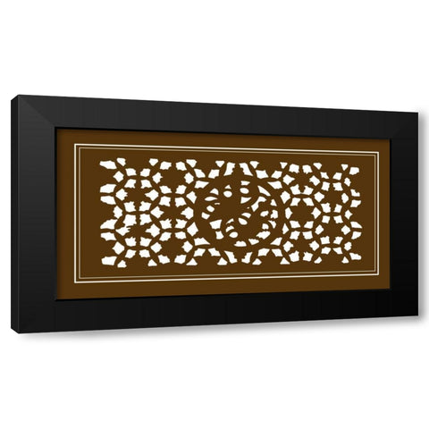 Shoji Screen in Brown II Black Modern Wood Framed Art Print by Vision Studio