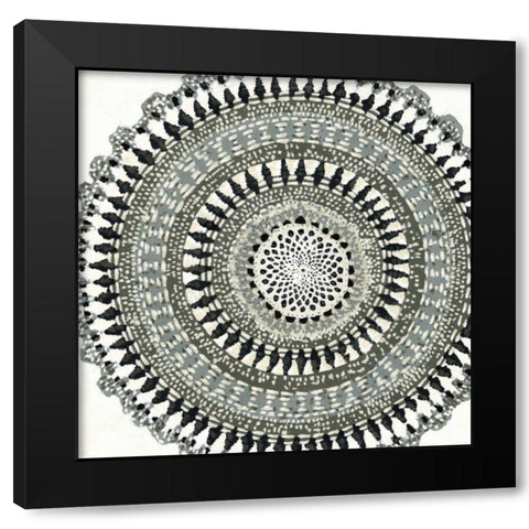 Abstract Rosette III Black Modern Wood Framed Art Print by Zarris, Chariklia