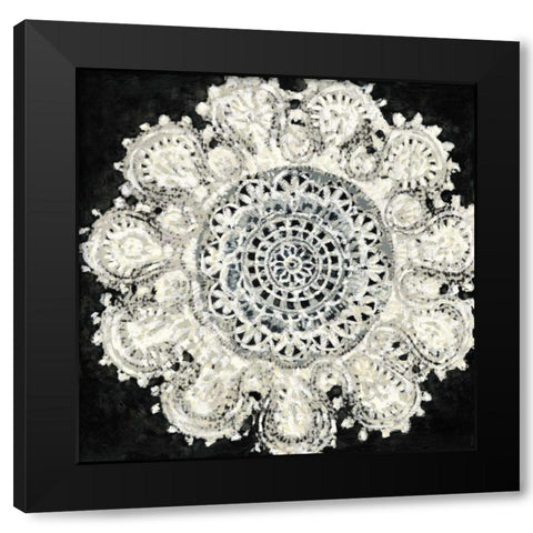 Abstract Rosette IV Black Modern Wood Framed Art Print with Double Matting by Zarris, Chariklia