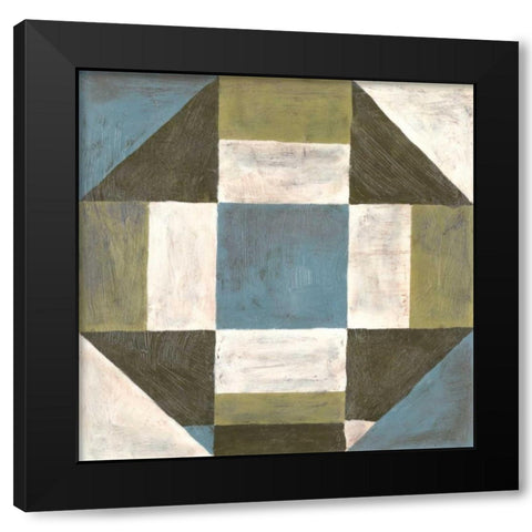 Patchwork Tile II Black Modern Wood Framed Art Print with Double Matting by Lam, Vanna