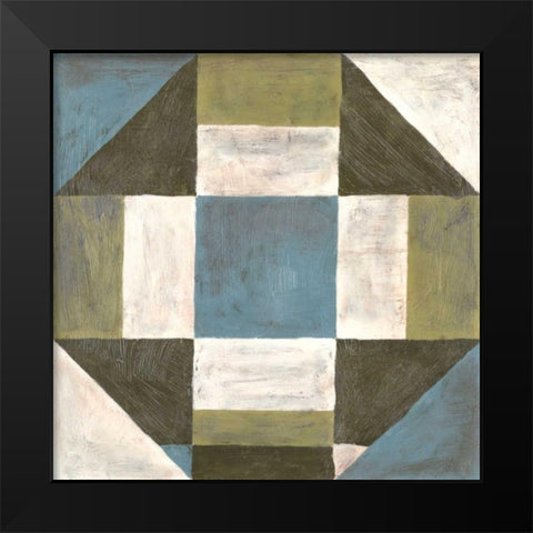 Patchwork Tile II Black Modern Wood Framed Art Print by Lam, Vanna
