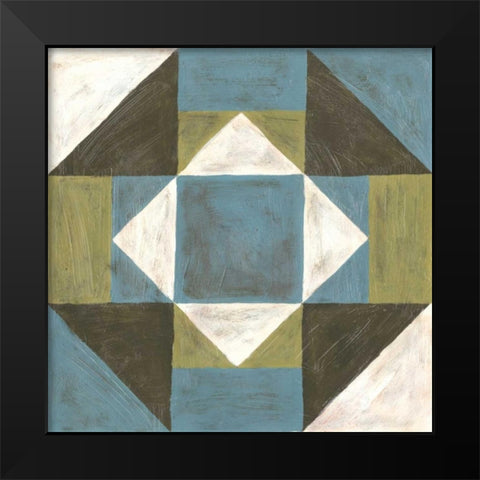 Patchwork Tile III Black Modern Wood Framed Art Print by Lam, Vanna