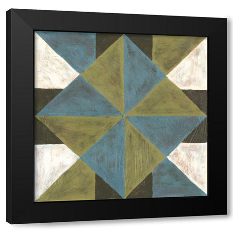 Patchwork Tile IV Black Modern Wood Framed Art Print with Double Matting by Lam, Vanna