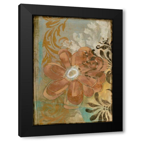 Floral Abstraction I Black Modern Wood Framed Art Print with Double Matting by Goldberger, Jennifer