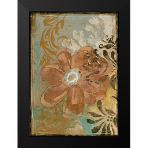 Floral Abstraction I Black Modern Wood Framed Art Print by Goldberger, Jennifer