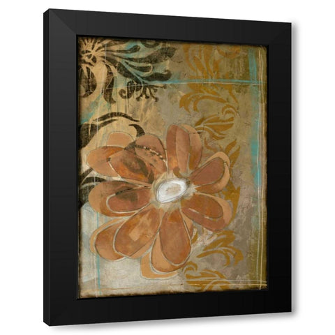 Floral Abstraction II Black Modern Wood Framed Art Print with Double Matting by Goldberger, Jennifer