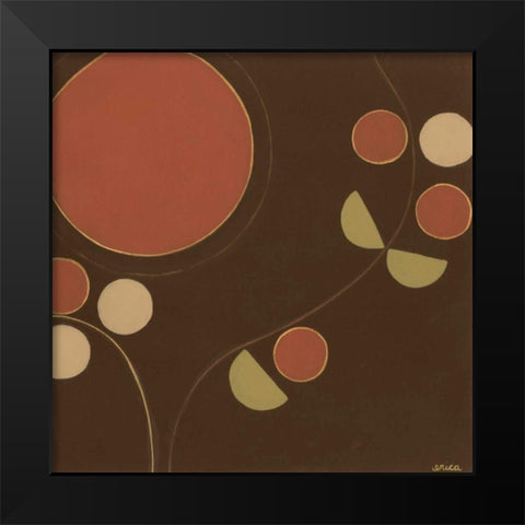 Autumn Orbit II Black Modern Wood Framed Art Print by Vess, June Erica