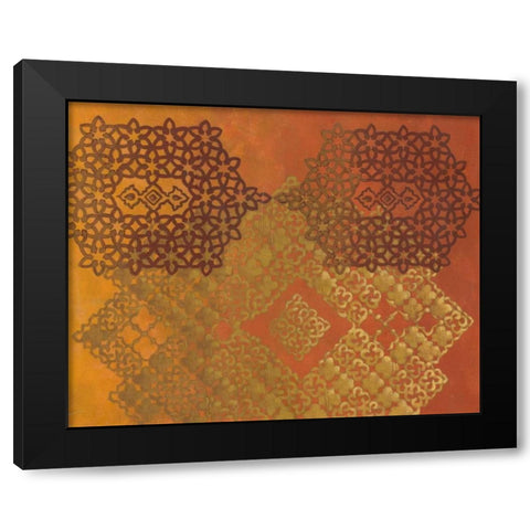 Golden Henna II Black Modern Wood Framed Art Print by Zarris, Chariklia