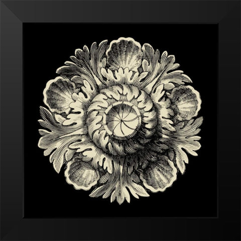 Black and Tan Rosette III Black Modern Wood Framed Art Print by Vision Studio