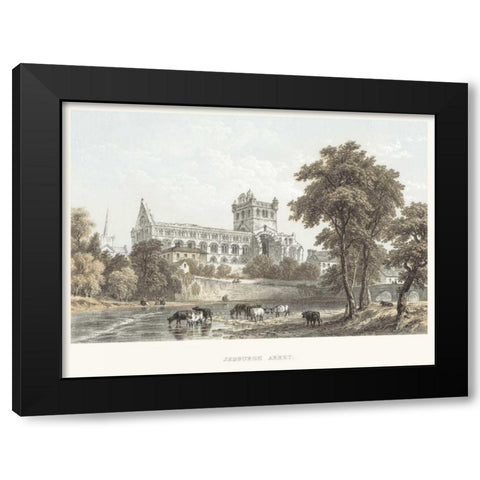 Jedburgh Abbey Black Modern Wood Framed Art Print by Unknown