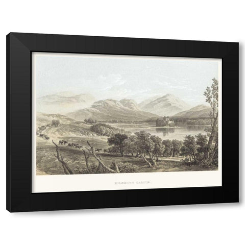 Kilchurn Castle Black Modern Wood Framed Art Print by Unknown