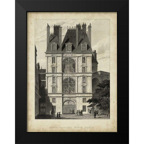 Fontainbleau, Porte Doree Black Modern Wood Framed Art Print by Pugin, A.