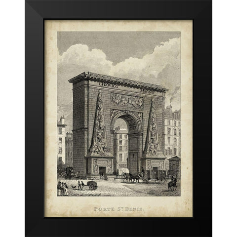 Porte St. Denis Black Modern Wood Framed Art Print by Pugin, A.