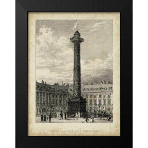 Colonne de la Place Vendome Black Modern Wood Framed Art Print by Pugin, A.