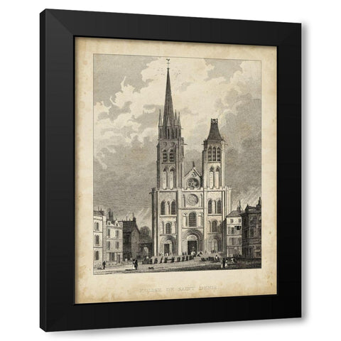 Eglise de St. Denis Black Modern Wood Framed Art Print with Double Matting by Pugin, A.