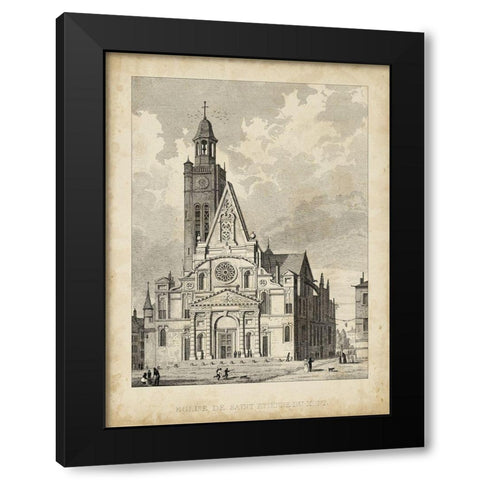 Eglise de St. Etienne-Du-Mont Black Modern Wood Framed Art Print by Pugin, A.