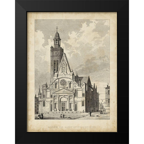 Eglise de St. Etienne-Du-Mont Black Modern Wood Framed Art Print by Pugin, A.