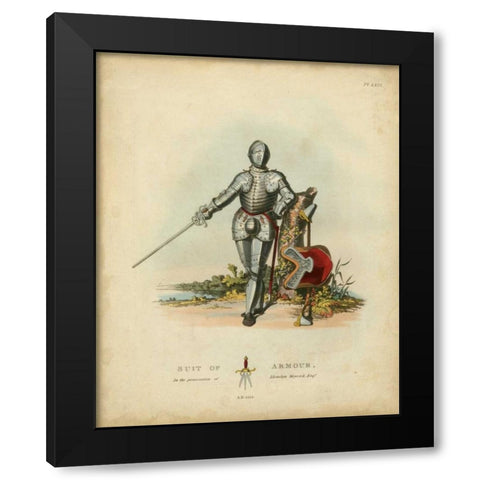 Men in Armour I Black Modern Wood Framed Art Print by Meyrick