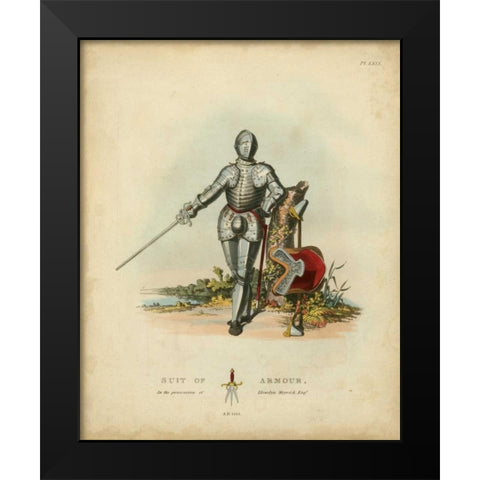 Men in Armour I Black Modern Wood Framed Art Print by Meyrick