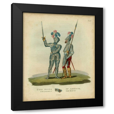 Men in Armour II Black Modern Wood Framed Art Print with Double Matting by Meyrick