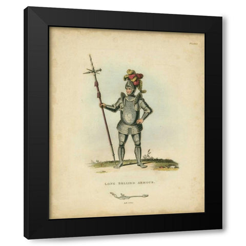 Men in Armour III Black Modern Wood Framed Art Print with Double Matting by Meyrick