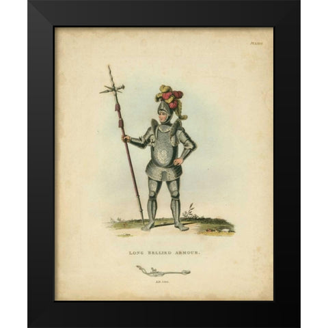 Men in Armour III Black Modern Wood Framed Art Print by Meyrick