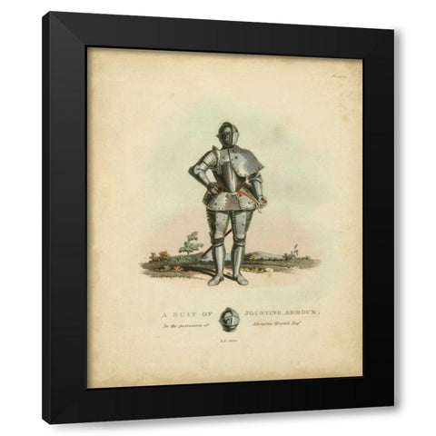 Men in Armour IV Black Modern Wood Framed Art Print by Meyrick