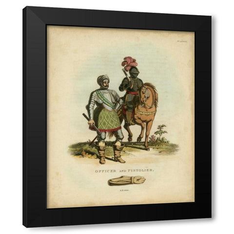 Men in Armour V Black Modern Wood Framed Art Print by Meyrick