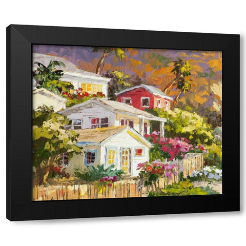 Beach Cottage Community Black Modern Wood Framed Art Print by Dertner, Erin