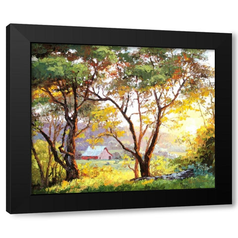 Burnished Landscape Black Modern Wood Framed Art Print with Double Matting by Dertner, Erin