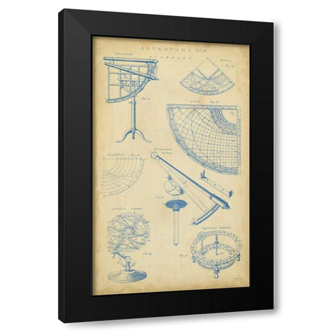 Vintage Astronomy I Black Modern Wood Framed Art Print with Double Matting by Chambers