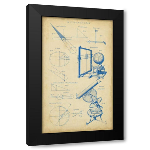 Vintage Astronomy II Black Modern Wood Framed Art Print by Chambers