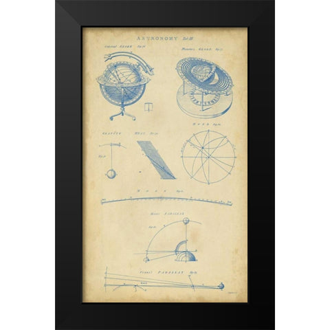 Vintage Astronomy III Black Modern Wood Framed Art Print by Chambers