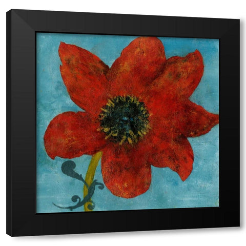 Summer Bloom I Black Modern Wood Framed Art Print with Double Matting by Green-Aldridge, W.