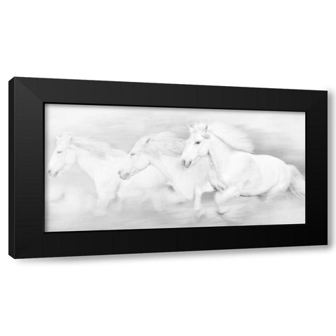 All the White Horses Black Modern Wood Framed Art Print by PHBurchett