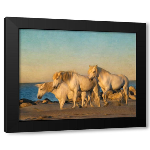 On the Beach Black Modern Wood Framed Art Print with Double Matting by PHBurchett