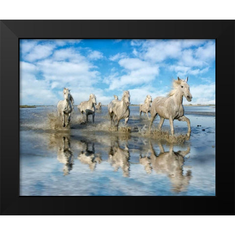 On the Run Black Modern Wood Framed Art Print by PHBurchett