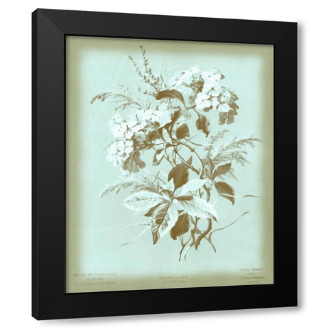 Dussurgey Hydrangea on Blue Black Modern Wood Framed Art Print with Double Matting by Dussurgey, Chabal