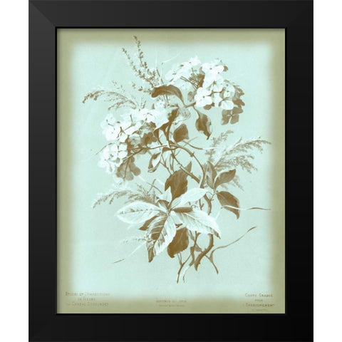 Dussurgey Hydrangea on Blue Black Modern Wood Framed Art Print by Dussurgey, Chabal