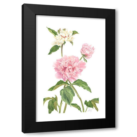 Peony II Black Modern Wood Framed Art Print with Double Matting by Shirley, Pamela