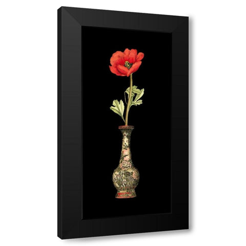 Poppy Magic II Black Modern Wood Framed Art Print with Double Matting by Vision Studio