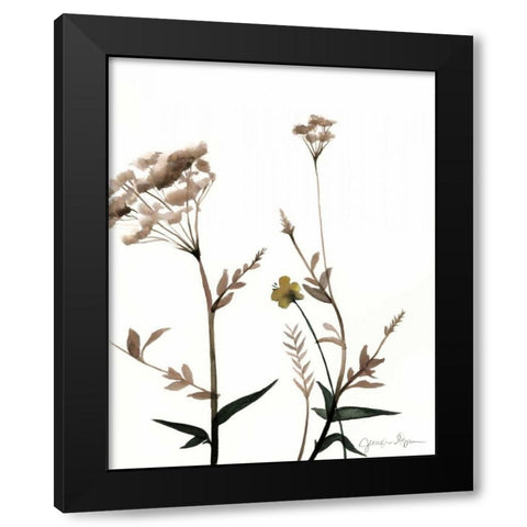 Watermark Wildflowers I Black Modern Wood Framed Art Print by Goldberger, Jennifer