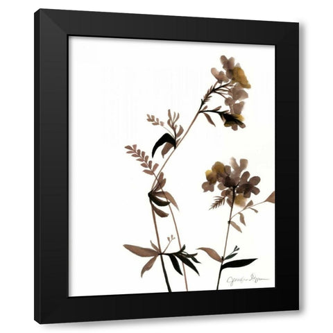 Watermark Wildflowers II Black Modern Wood Framed Art Print with Double Matting by Goldberger, Jennifer