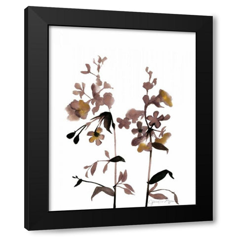 Watermark Wildflowers III Black Modern Wood Framed Art Print with Double Matting by Goldberger, Jennifer