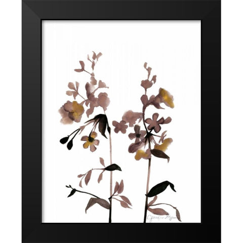 Watermark Wildflowers III Black Modern Wood Framed Art Print by Goldberger, Jennifer