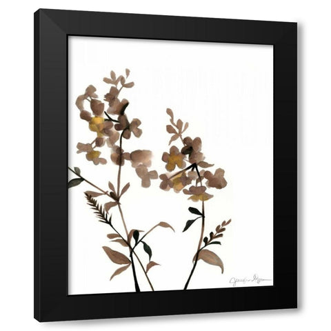 Watermark Wildflowers IV Black Modern Wood Framed Art Print with Double Matting by Goldberger, Jennifer
