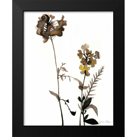 Watermark Wildflowers V Black Modern Wood Framed Art Print by Goldberger, Jennifer