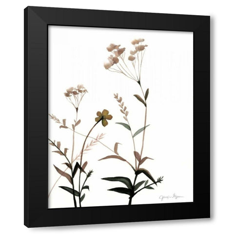 Watermark Wildflowers VII Black Modern Wood Framed Art Print with Double Matting by Goldberger, Jennifer