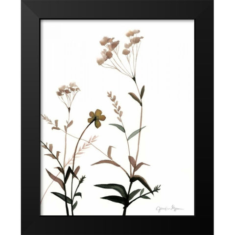 Watermark Wildflowers VII Black Modern Wood Framed Art Print by Goldberger, Jennifer