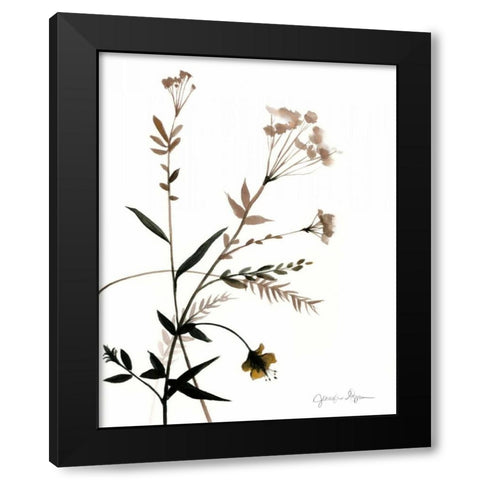 Watermark Wildflowers VIII Black Modern Wood Framed Art Print with Double Matting by Goldberger, Jennifer